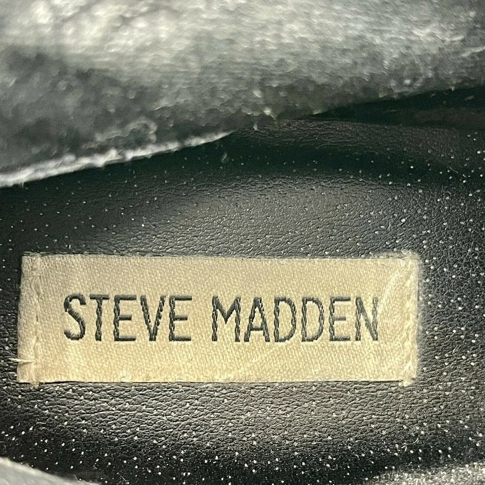 Steve Madden Wedgie Black Leather Casual Zip Up Ankle Boots Shoes Women's 9.5M - Picture 11 of 12